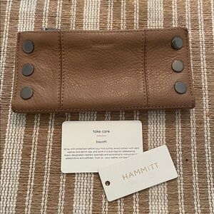 Hammitt Biscotti Leather Wallet with Button Details